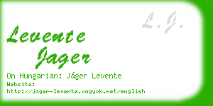 levente jager business card