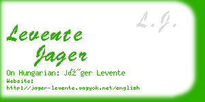 levente jager business card